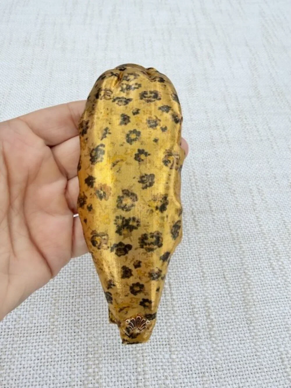 Lele Sadoughi x LoveShackFancy Gold Lame Floral Knotted Headband - EUC